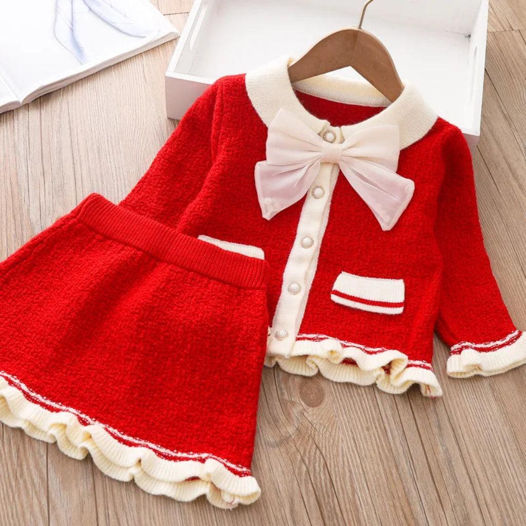 Vintage Festive Bow Jacket & Skirt