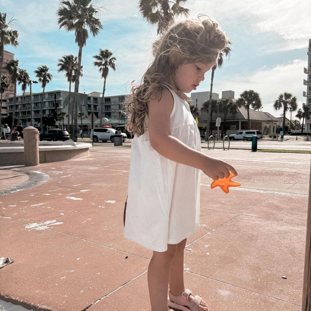 organic cotton dress children Little Girls' Long Sleeve Dress 100% Organic Cotton Sizes 1-8 Years Moon & Stars 3-4 Years