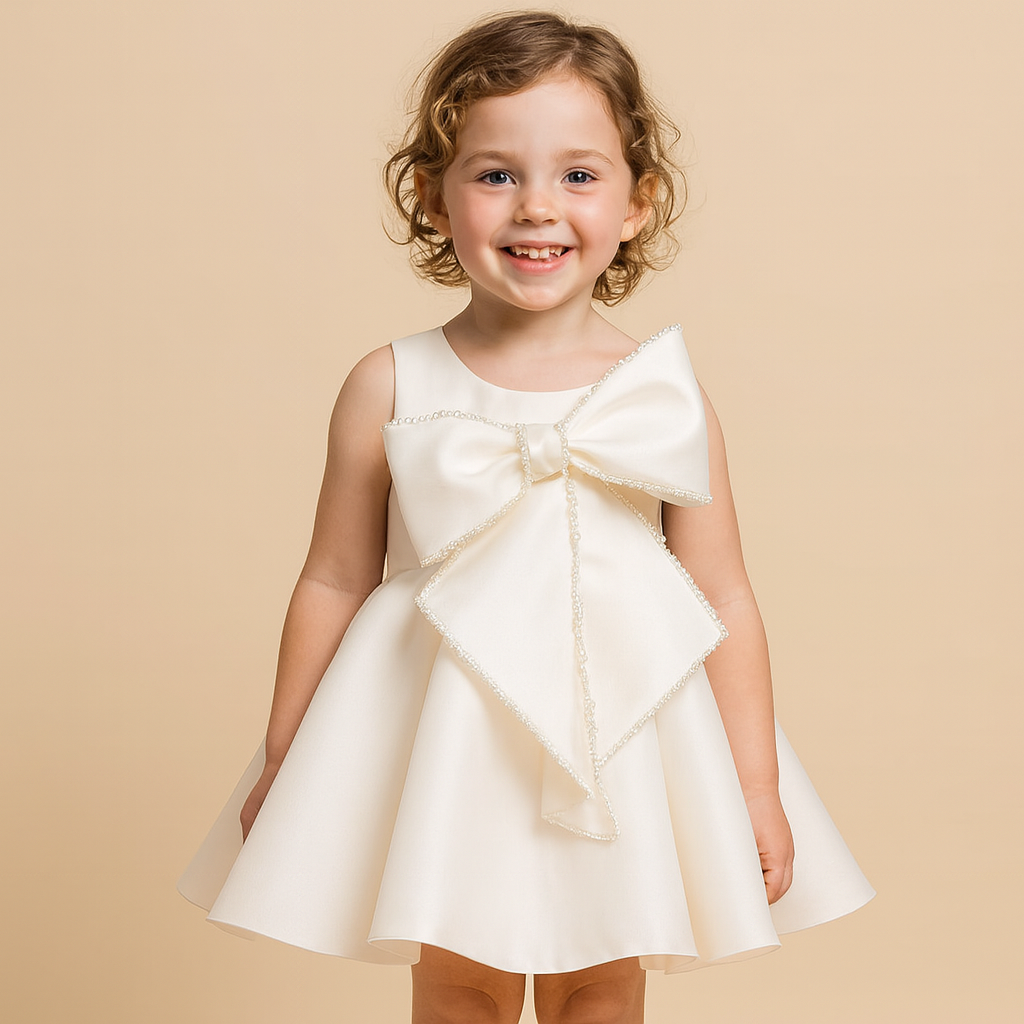 White Sicily Flower Girl Dress