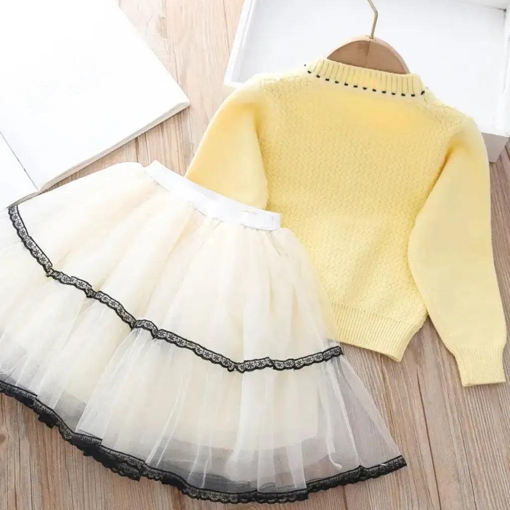 Winter Twirl Princess Dress & Cardigan Set
