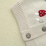 Beige Mushroom Knit Cardigan