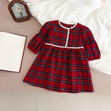 Plaid Christmas Special Dress & Cardigan Set