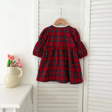 Plaid Christmas Special Dress & Cardigan Set