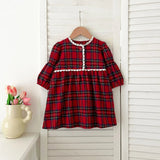 Plaid Christmas Special Dress & Cardigan Set