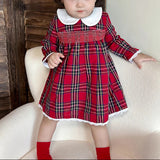 Plaid Christmas Special Dress & Cardigan Set