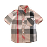 Boys' Short Sleeve Classic Plaid Shirt