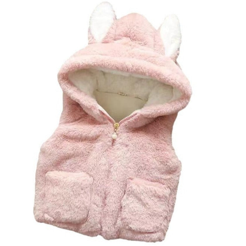 Bunny Ears Warm Hooded Vest