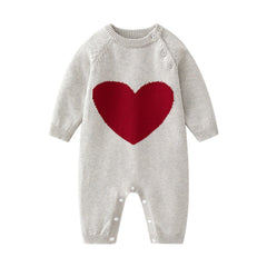 Knit Heart Baby and Toddler Romper 