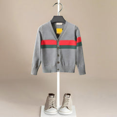 Boys Button Up Cardigan Gray - ONEAKIDS