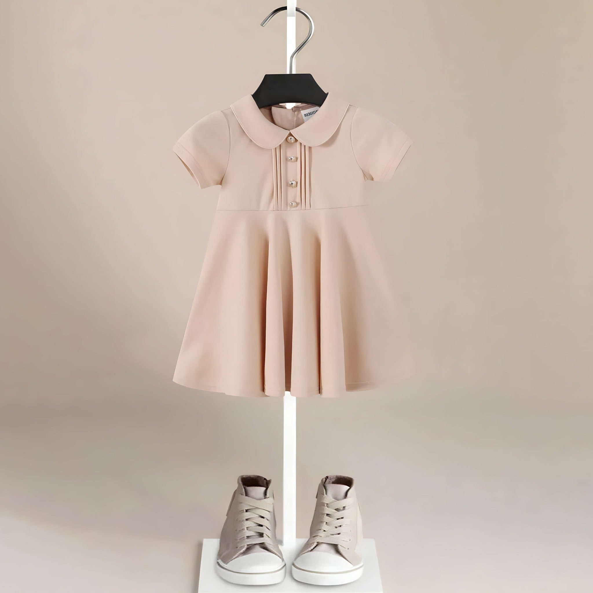 ONEAKIDS Baby & Toddler clothing 12-18M / BEIGE Pastel Pink Cotton Dress