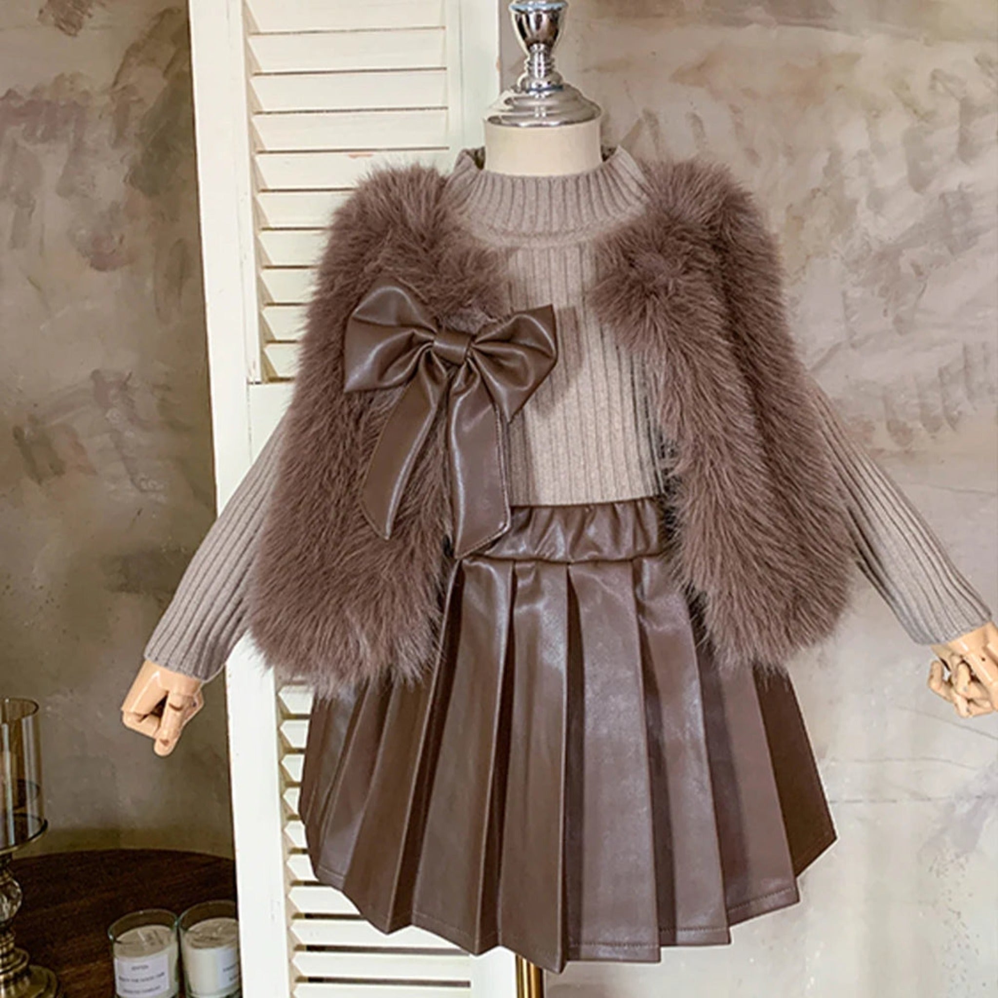 ONEAKIDS Baby & Toddler clothing 12-18M / BROWN Fall & Winter Girls' 3-Piece Set