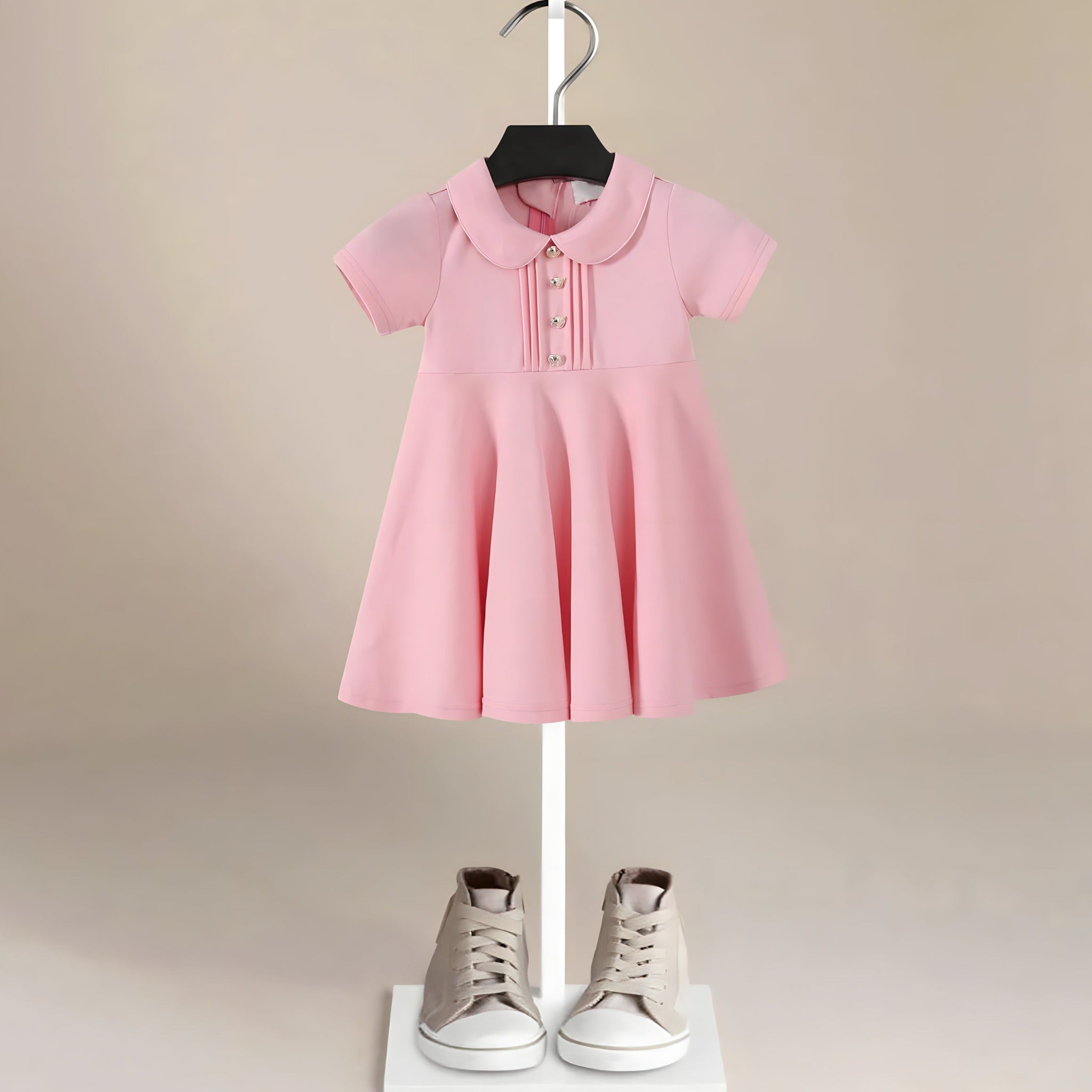ONEAKIDS Baby & Toddler clothing 12-18M / PINK Pastel Pink Cotton Dress