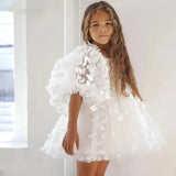 ONEAKIDS Baby & Toddler clothing 12-18M / WHITE Flower Girl Dress with Butterfly Accents