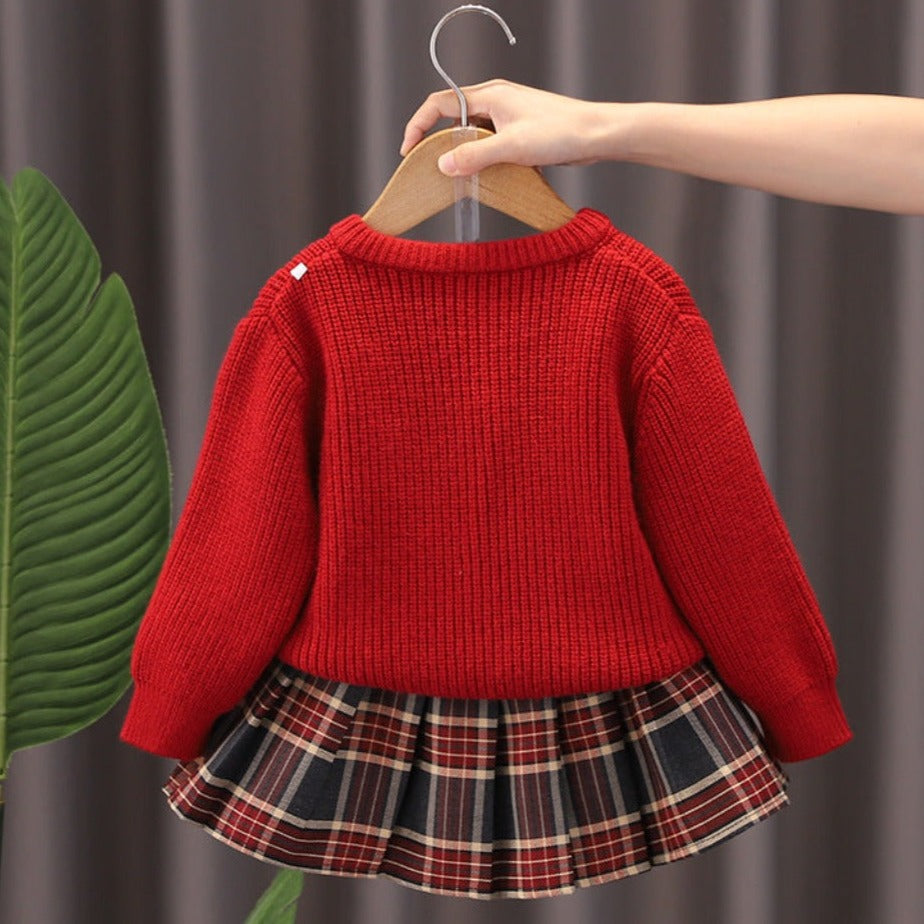ONEAKIDS Baby & Toddler clothing 2-Piece Bunny Retro Skirt & Cardigan Set