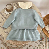 ONEAKIDS Baby & Toddler clothing 2-Piece Daisy Girl Knit Dress & Cardigan Set