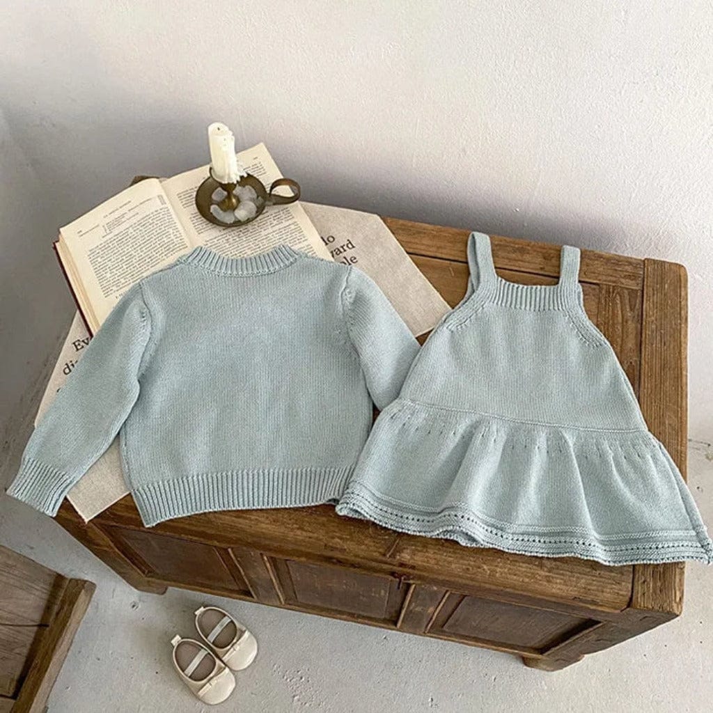 ONEAKIDS Baby & Toddler clothing 2-Piece Daisy Girl Knit Dress & Cardigan Set
