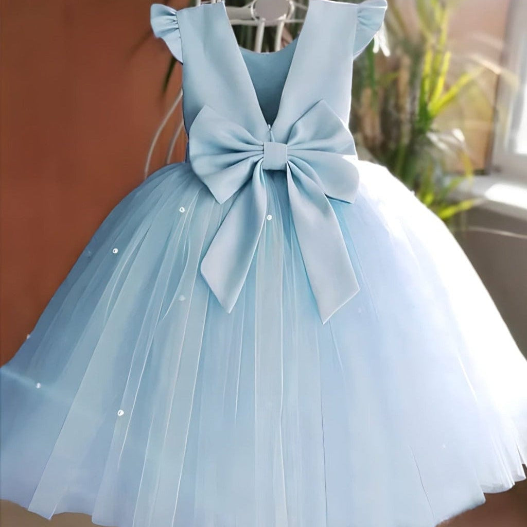 ONEAKIDS Baby & Toddler clothing 2T / BLUE FLOWER GIRL Dress With a Fluttery Tulle Skirt