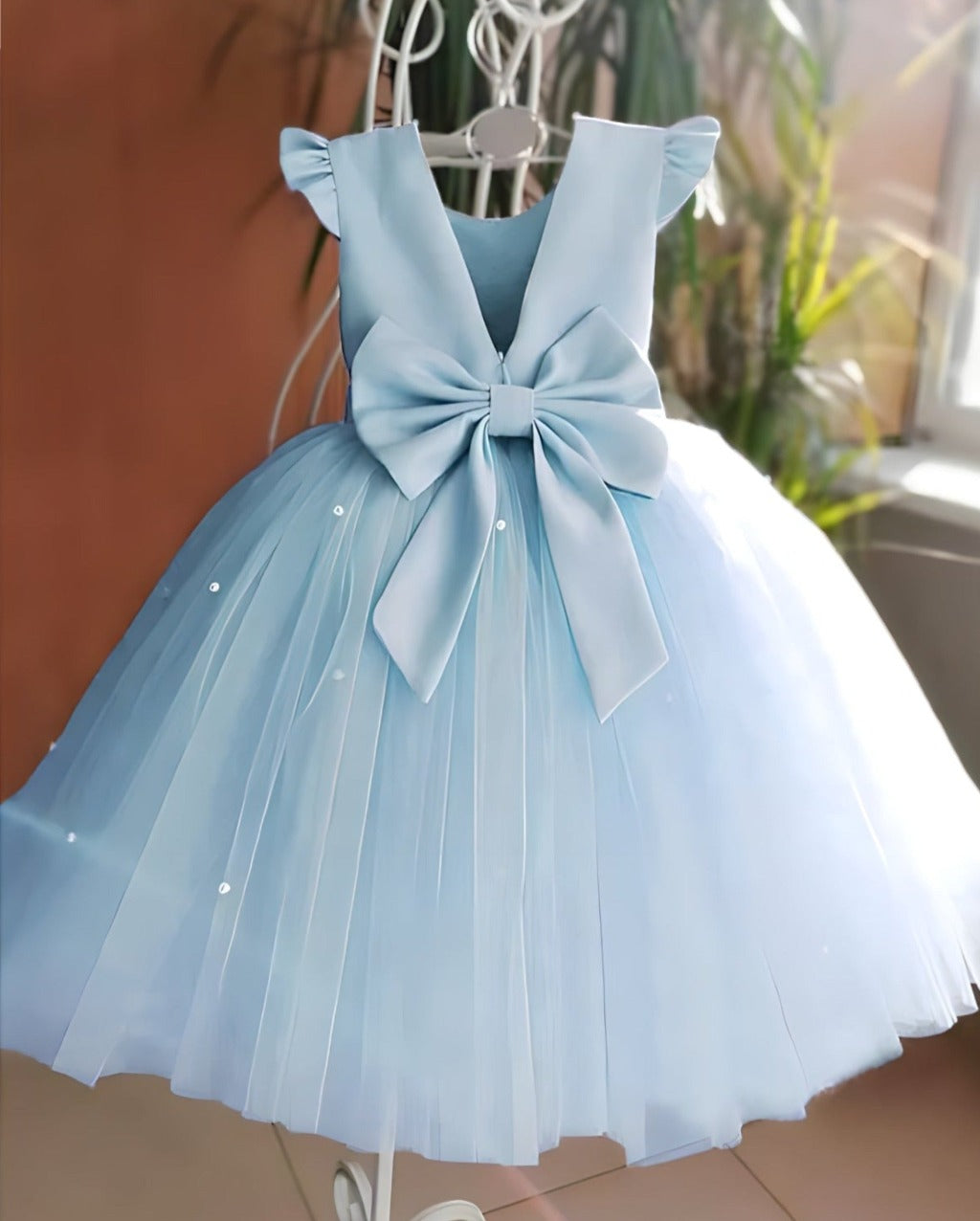 ONEAKIDS Baby & Toddler clothing 2T / BLUE FLOWER GIRL Dress With a Fluttery Tulle Skirt