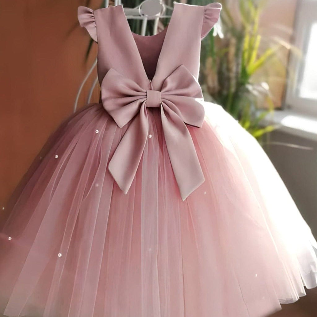 ONEAKIDS Baby & Toddler clothing 2T / PINK FLOWER GIRL Dress With a Fluttery Tulle Skirt