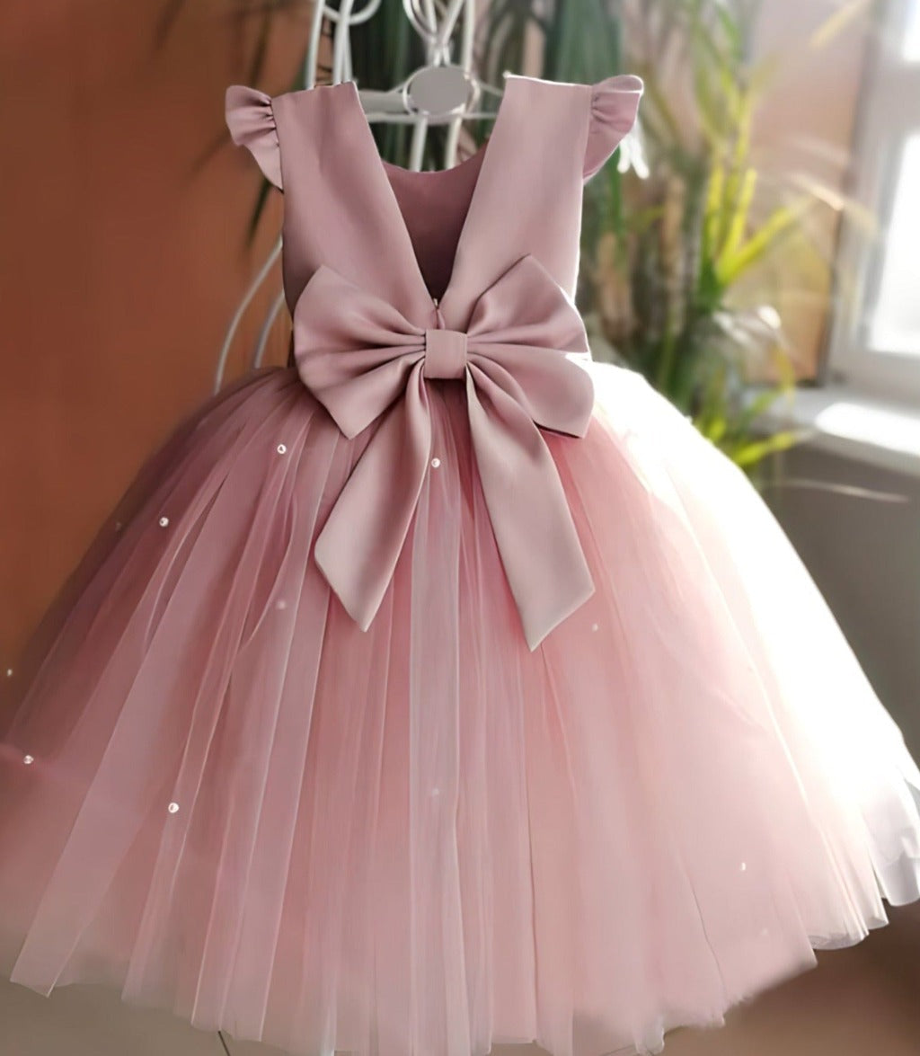 ONEAKIDS Baby & Toddler clothing 2T / PINK FLOWER GIRL Dress With a Fluttery Tulle Skirt