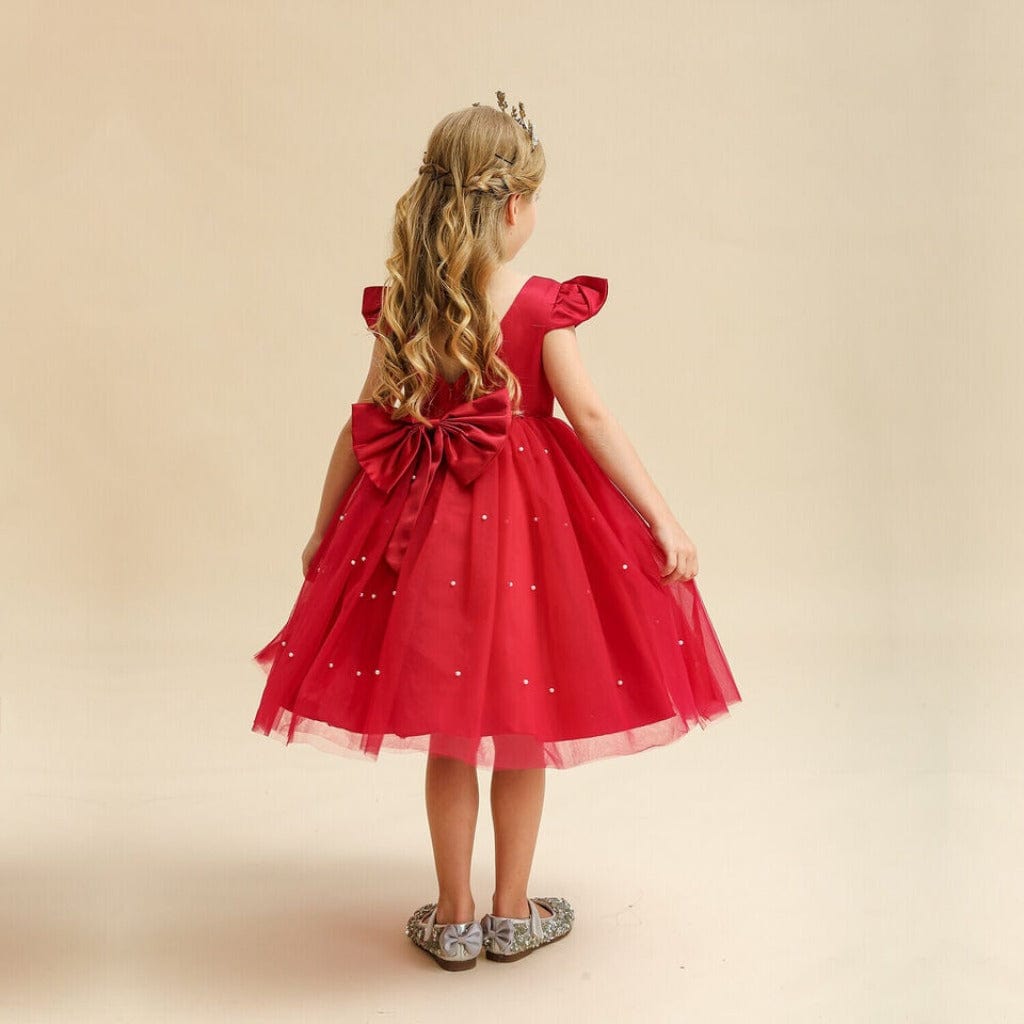 ONEAKIDS Baby & Toddler clothing 2T / RED FLOWER GIRL Dress With a Fluttery Tulle Skirt