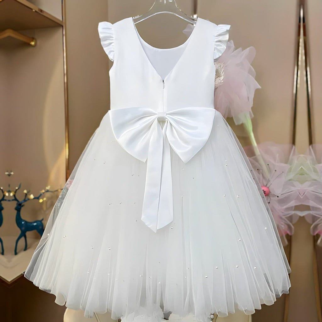 ONEAKIDS Baby & Toddler clothing 2T / WHITE FLOWER GIRL Dress With a Fluttery Tulle Skirt