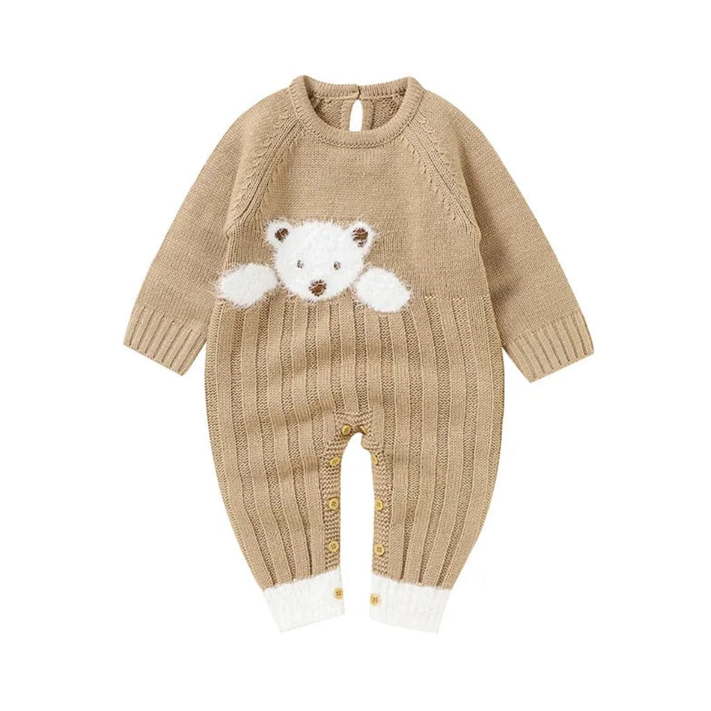 ONEAKIDS Baby & Toddler clothing 3-6M / BEIGE Warm Teddy Bear Romper