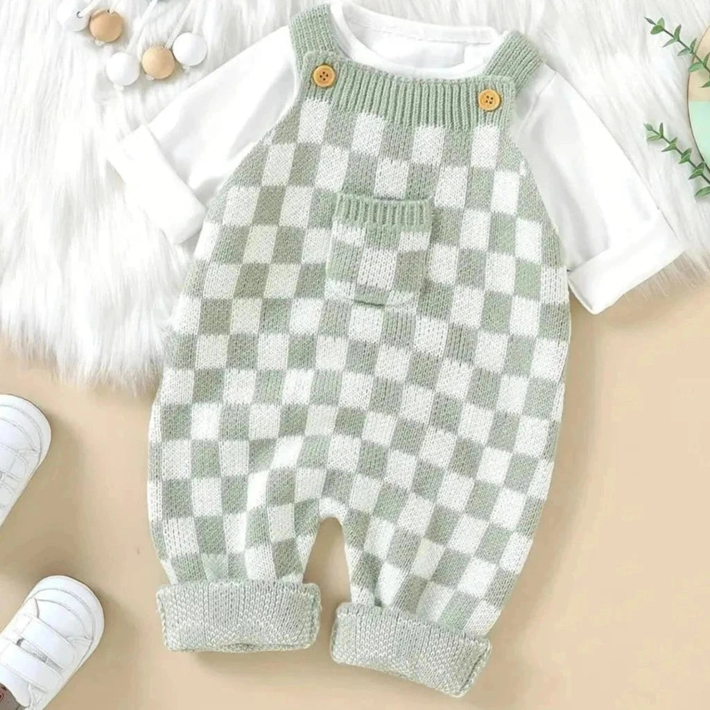 ONEAKIDS Baby & Toddler clothing 3-6M / GREEN Frankie Check 1-Piece Overalls