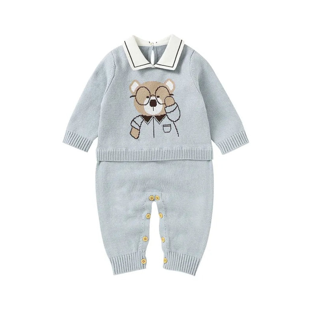 ONEAKIDS Baby & Toddler clothing 3-6M / SKY Warm Teddy Bear Romper