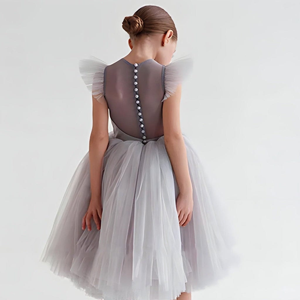 ONEAKIDS Baby & Toddler clothing 3T / GRAY Flower Girl Tulle Girls' Dress