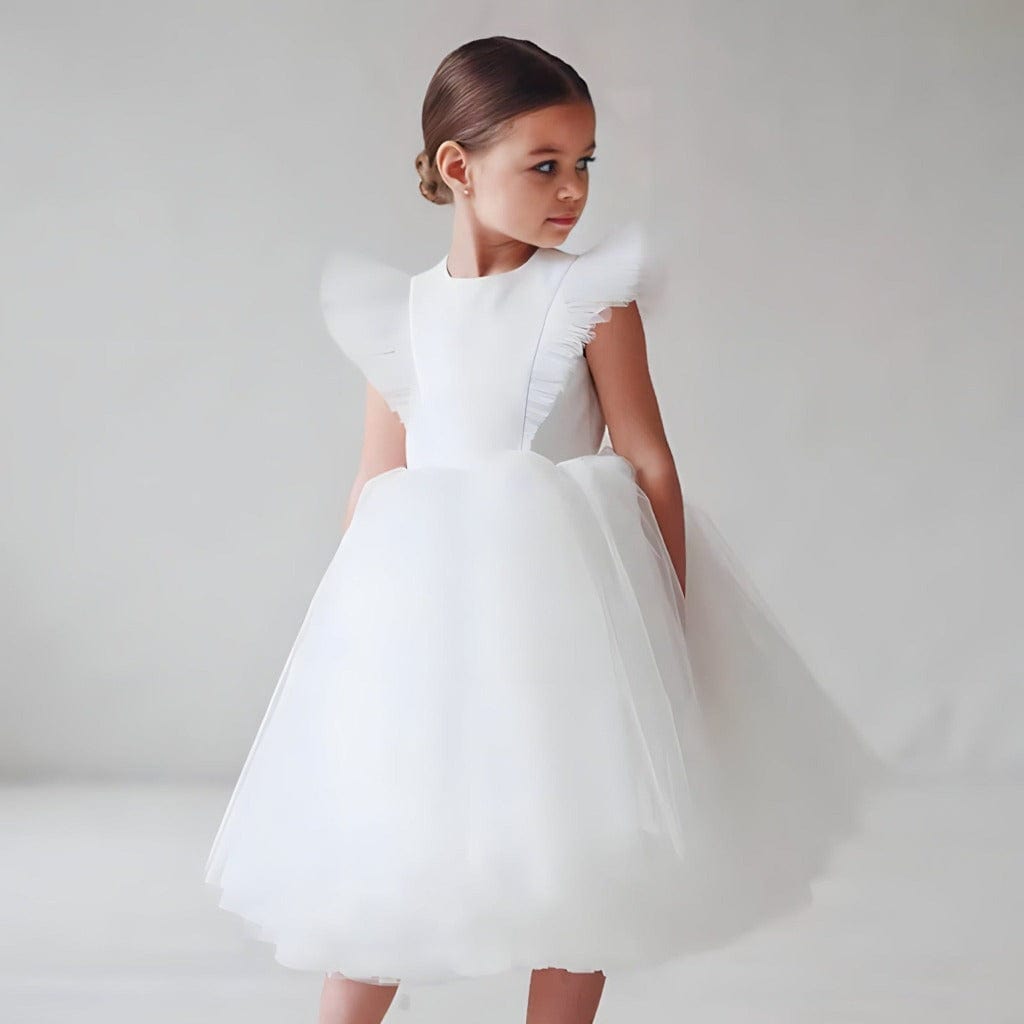 ONEAKIDS Baby & Toddler clothing 3T / WHITE Flower Girl Tulle Girls' Dress
