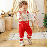 ONEAKIDS Baby & Toddler clothing 6-12M / RED Unisex Knitted Reindeer Winter Jumpsuit