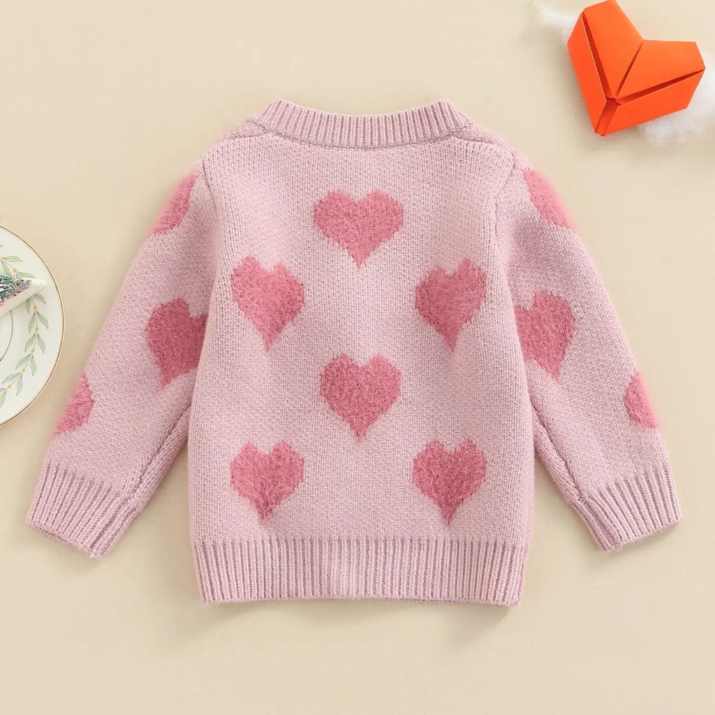 ONEAKIDS Baby & Toddler clothing Baby Girls’ Pink Heart Knit Cardigan