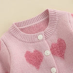 ONEAKIDS Baby & Toddler clothing Baby Girls’ Pink Heart Knit Cardigan