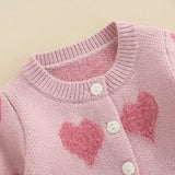 ONEAKIDS Baby & Toddler clothing Baby Girls’ Pink Heart Knit Cardigan