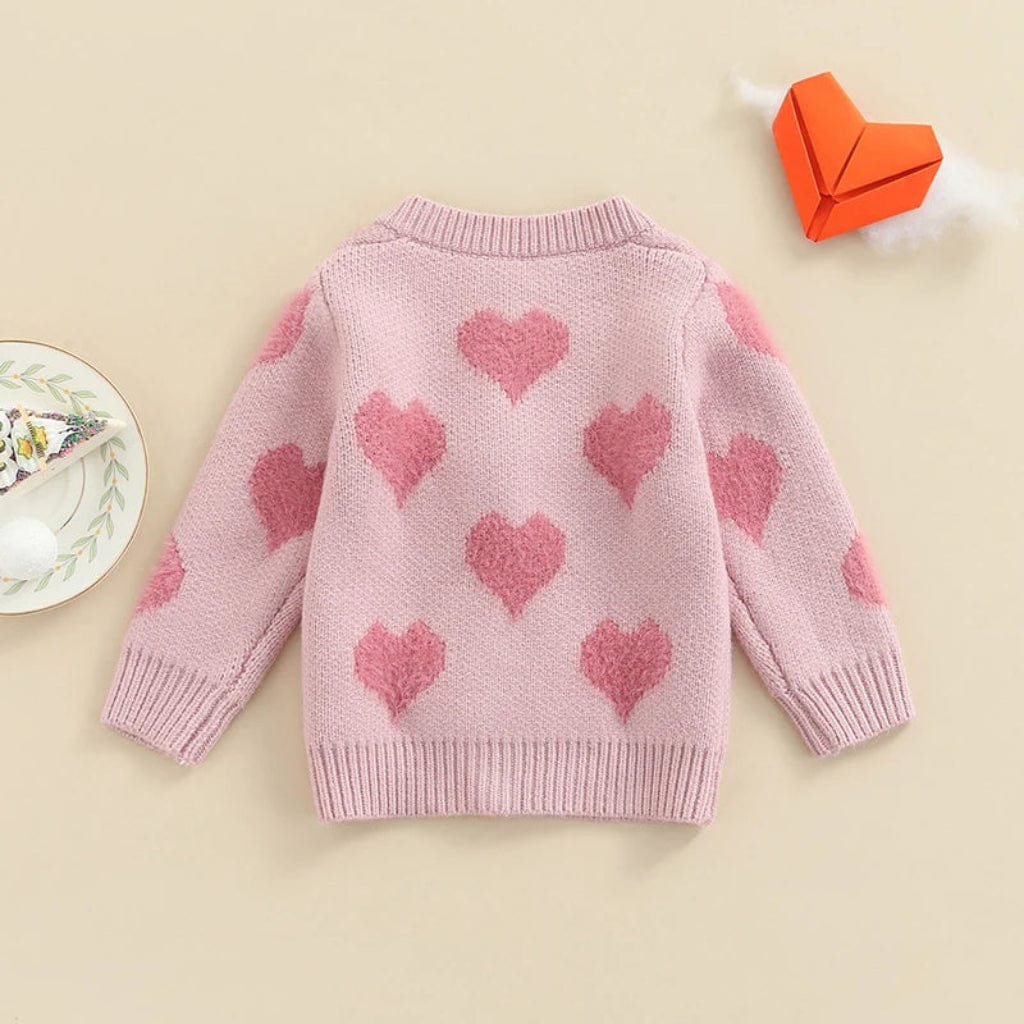 ONEAKIDS Baby & Toddler clothing Baby Girls’ Pink Heart Knit Cardigan