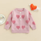 ONEAKIDS Baby & Toddler clothing Baby Girls’ Pink Heart Knit Cardigan