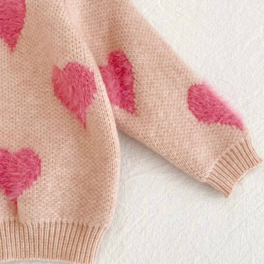 ONEAKIDS Baby & Toddler clothing Baby Girls’ Pink Heart Knit Cardigan