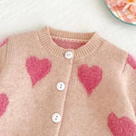 ONEAKIDS Baby & Toddler clothing Baby Girls’ Pink Heart Knit Cardigan