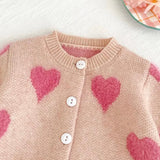 ONEAKIDS Baby & Toddler clothing Baby Girls’ Pink Heart Knit Cardigan