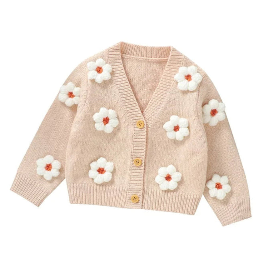 ONEAKIDS Baby & Toddler clothing BEIGE / 6-12M Baby Girls’ Daisy Floral Cardigan