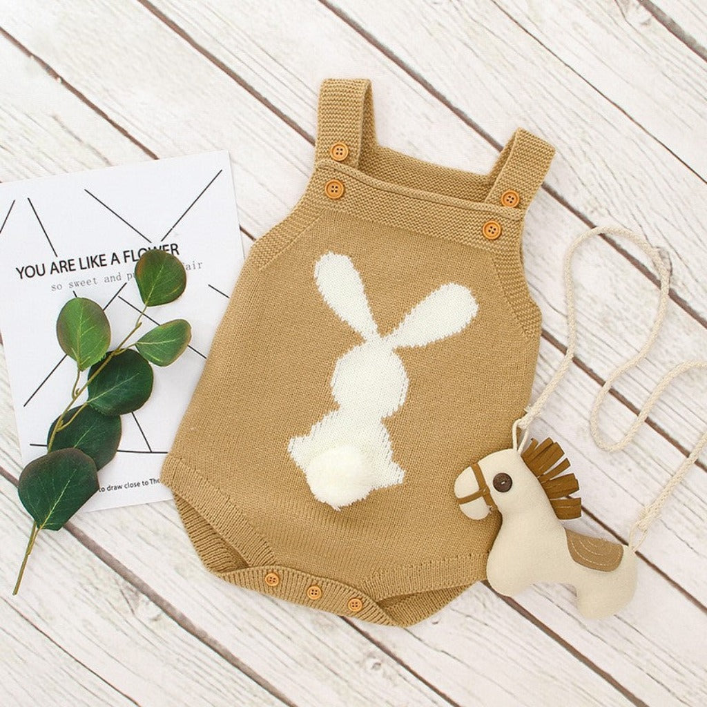 ONEAKIDS Baby & Toddler clothing BEIGE / 6-12M Knit Baby and Toddler Rabbit Bodysuit