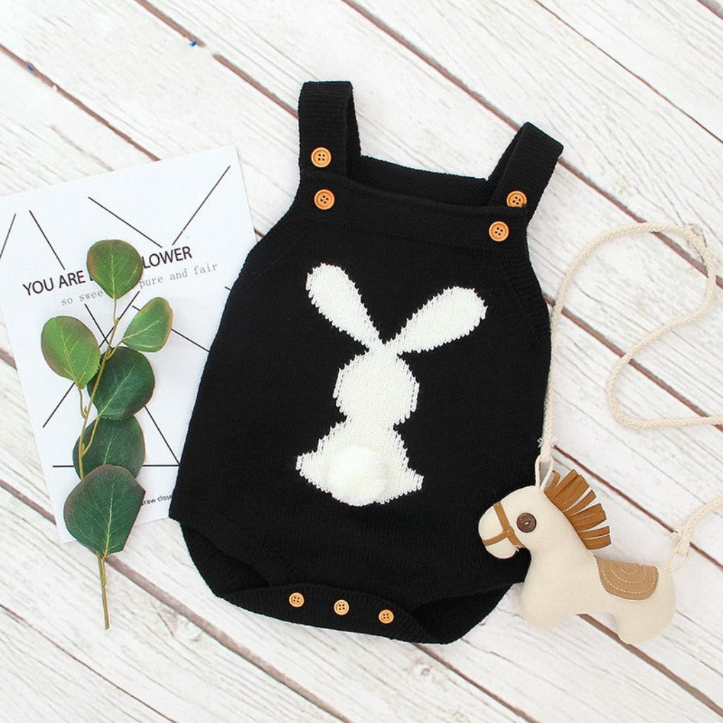 ONEAKIDS Baby & Toddler clothing BLACK / 6-12M Knit Baby and Toddler Rabbit Bodysuit