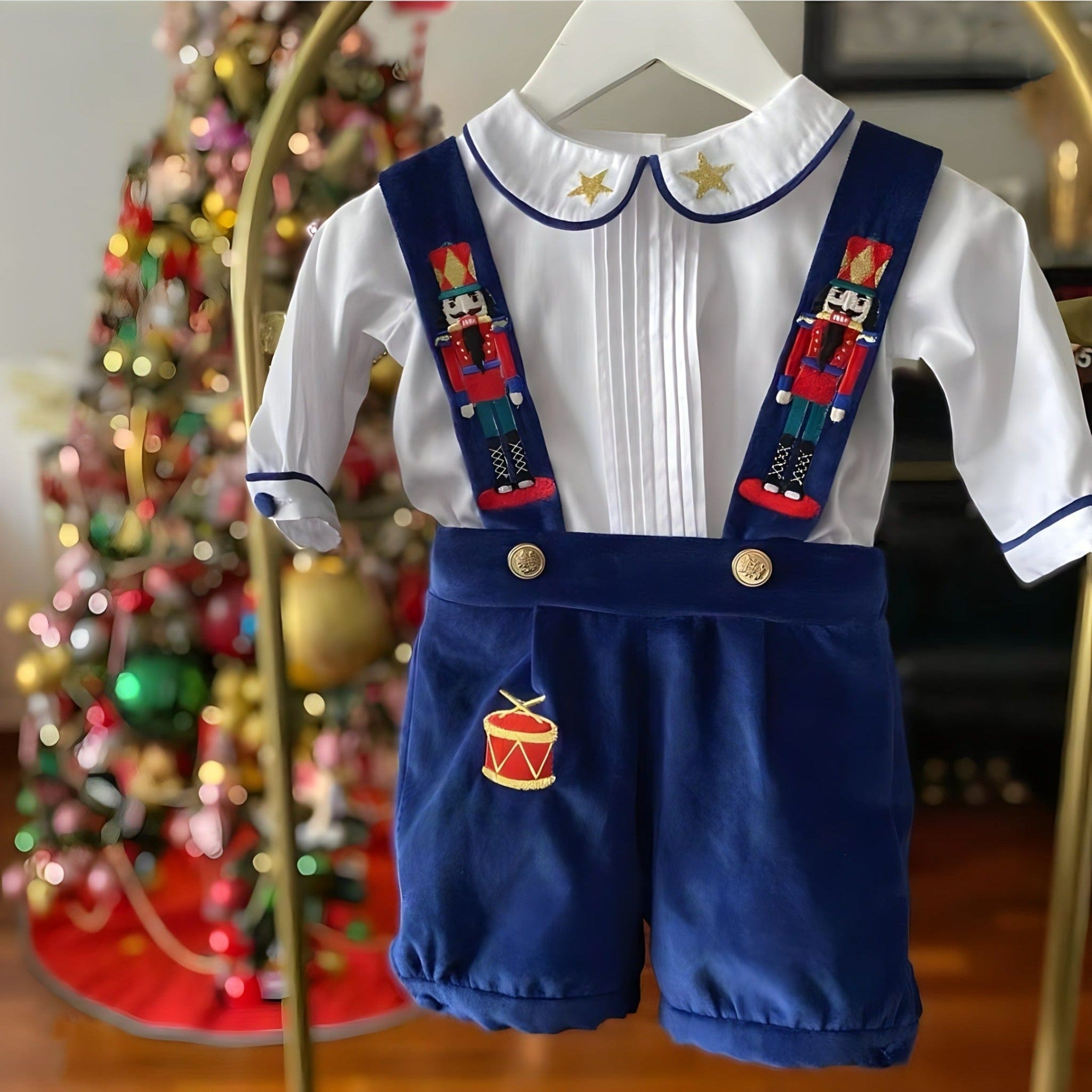 ONEAKIDS Baby & Toddler clothing BLUE / 0-6M Handmade Nutcracker Embroidery Set