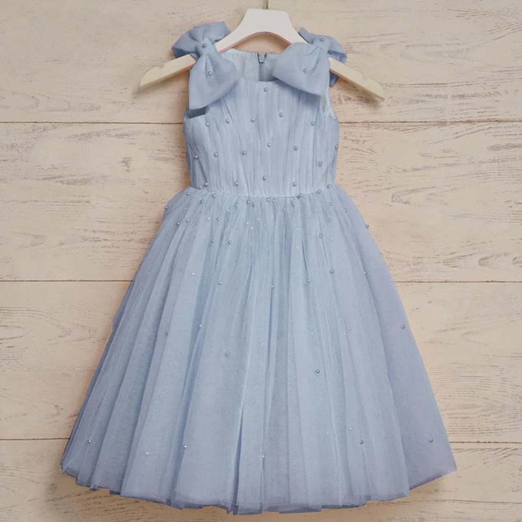 ONEAKIDS Baby & Toddler clothing BLUE / 12-18M Montauk Flower Girl Dress with Pearls