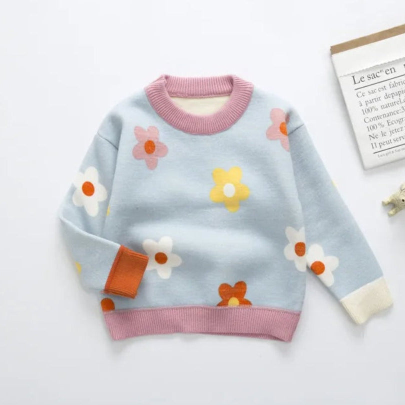 ONEAKIDS Baby & Toddler clothing BLUE / 2T Fleur Girls' Sweater for Fall