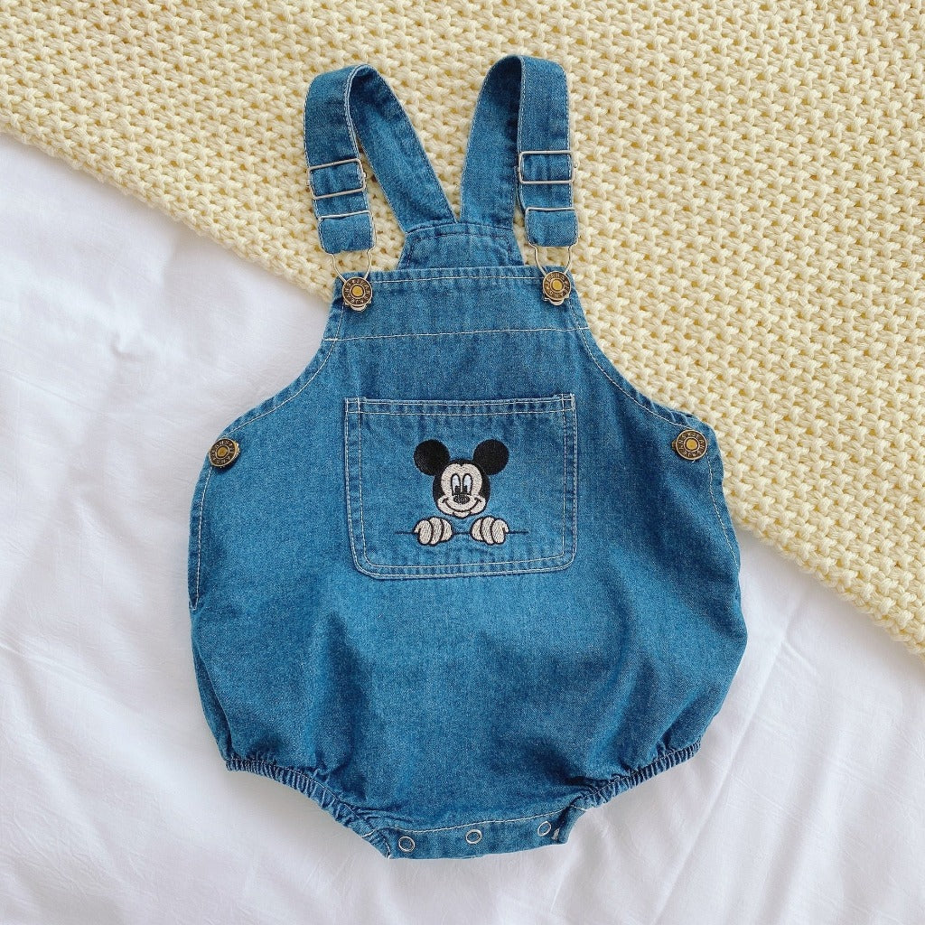 ONEAKIDS Baby & Toddler clothing BLUE / 3-6M Unisex Denim Baby & Toddler Romper