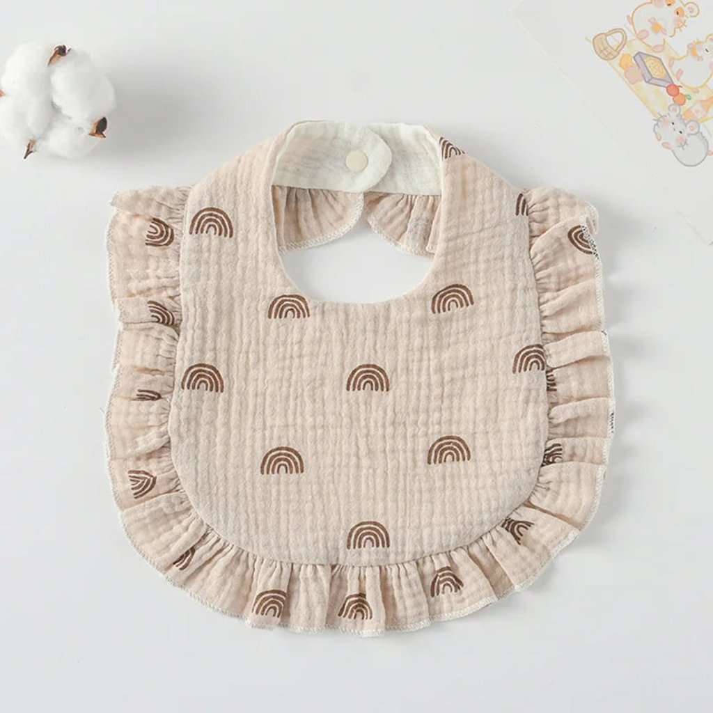 ONEAKIDS Baby & Toddler clothing BROWN RAINBOWS Boho Muslin Bibs for Baby Girls