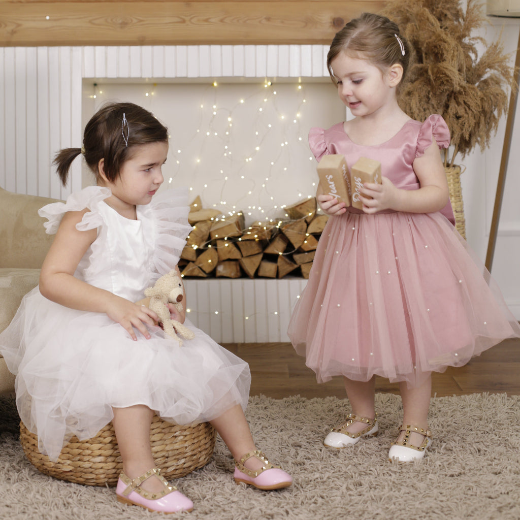 ONEAKIDS Baby & Toddler clothing FLOWER GIRL Dress With a Fluttery Tulle Skirt