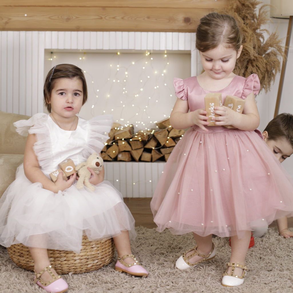 ONEAKIDS Baby & Toddler clothing FLOWER GIRL Dress With a Fluttery Tulle Skirt